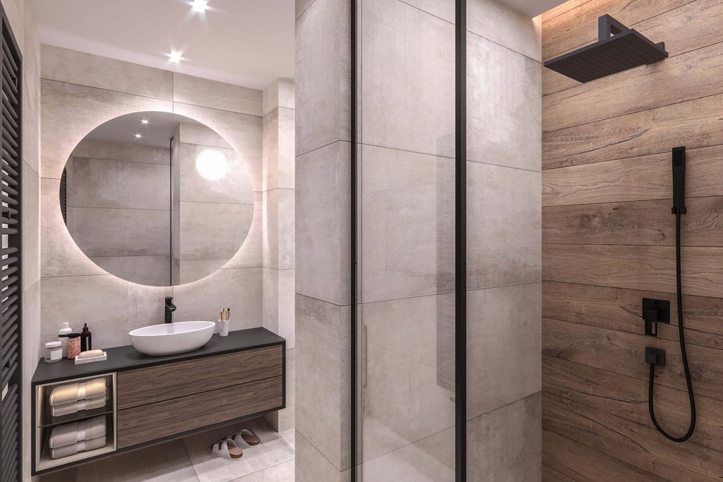 Bathroom in earthy colours